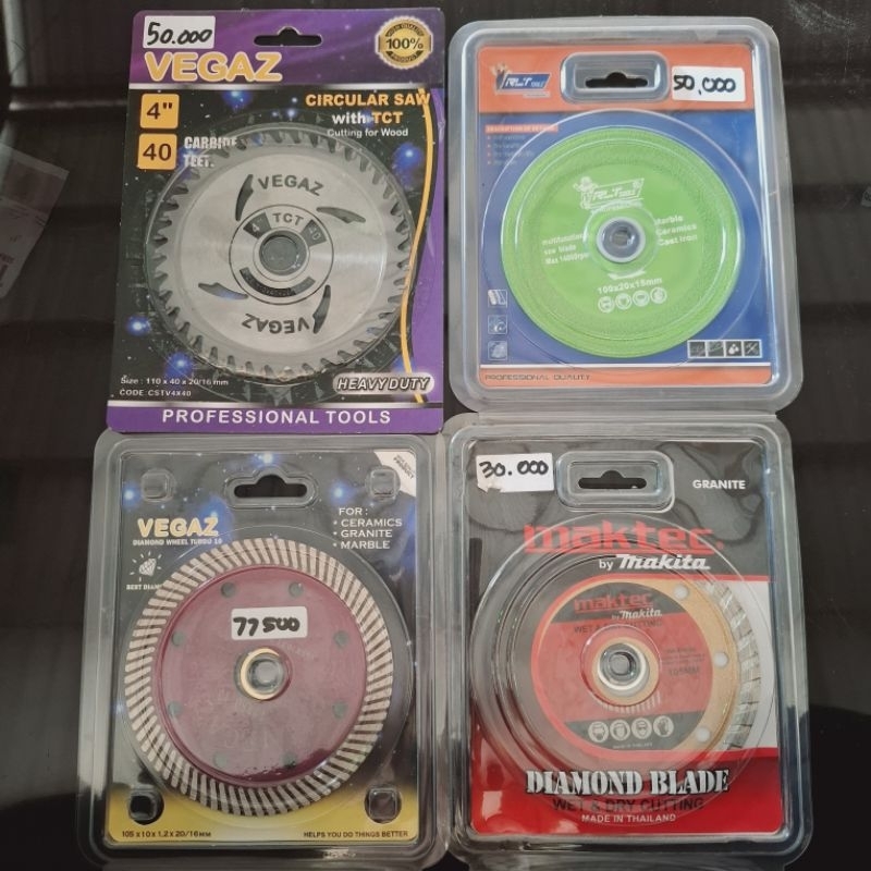 MATA GERINDA / MATA POTONG / PISAU POTONG GRANIT MARBLE KERAMIK KAYU WET AND DRY VEGAZ MACTEC BY MAK