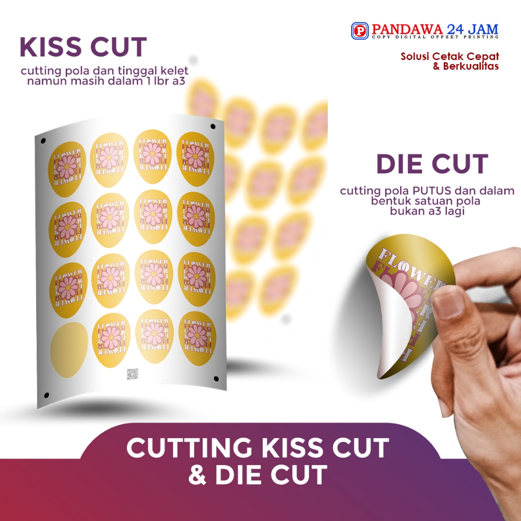 JASA CUTTING STICKER  POLA | KISS CUT / DIE CUT | per A3+