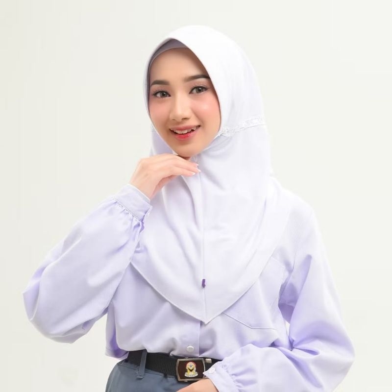 Jilbab sorong anak sekolah rabbani ukuran S, M, L, dan XL