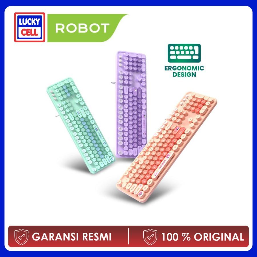 Robot RK30 / RK-30 Wired Keyboard Pastel Color Portable Office Keyboard Laptop