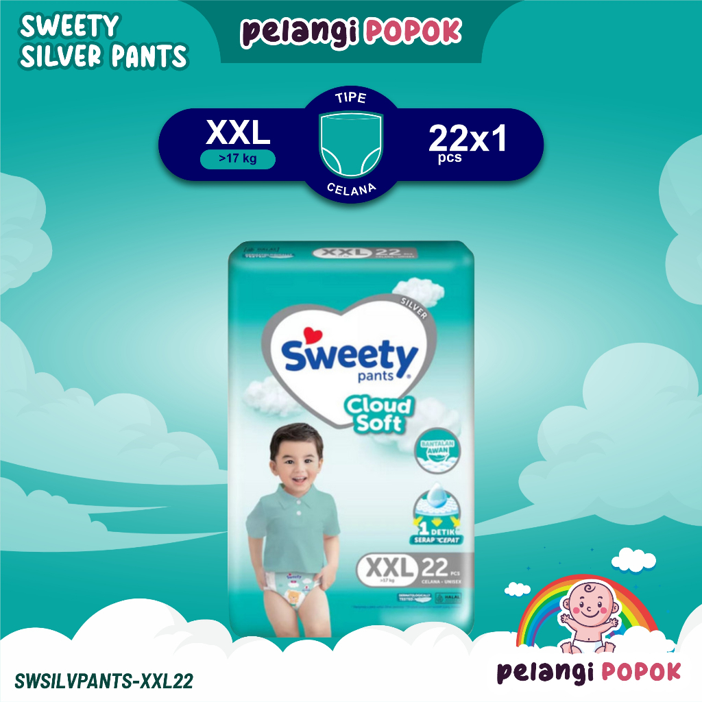Sweety Silver Pants XXL 22 / Popok Sweety Silver Pants XXL22 / Silver Pants XXL22 / Popok Celana