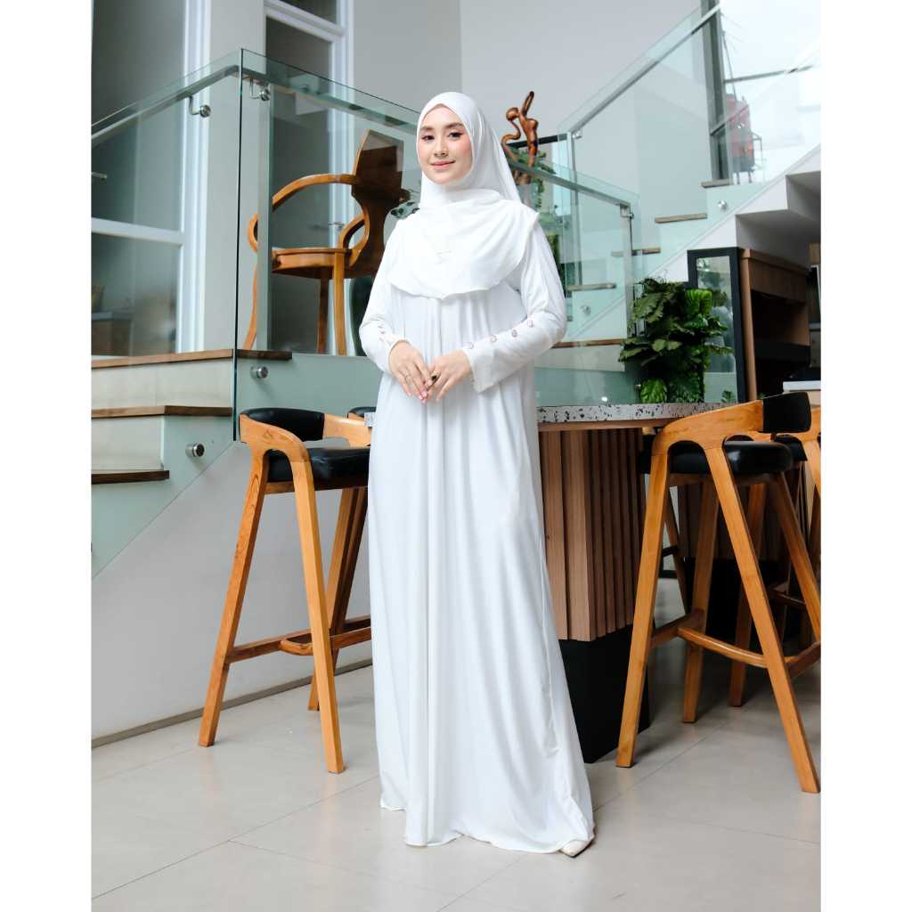 Abaya Set Bergo Remaja Abaya Hitam Mewah Elegan Jersey Premium Umroh Daily Busui Friendly