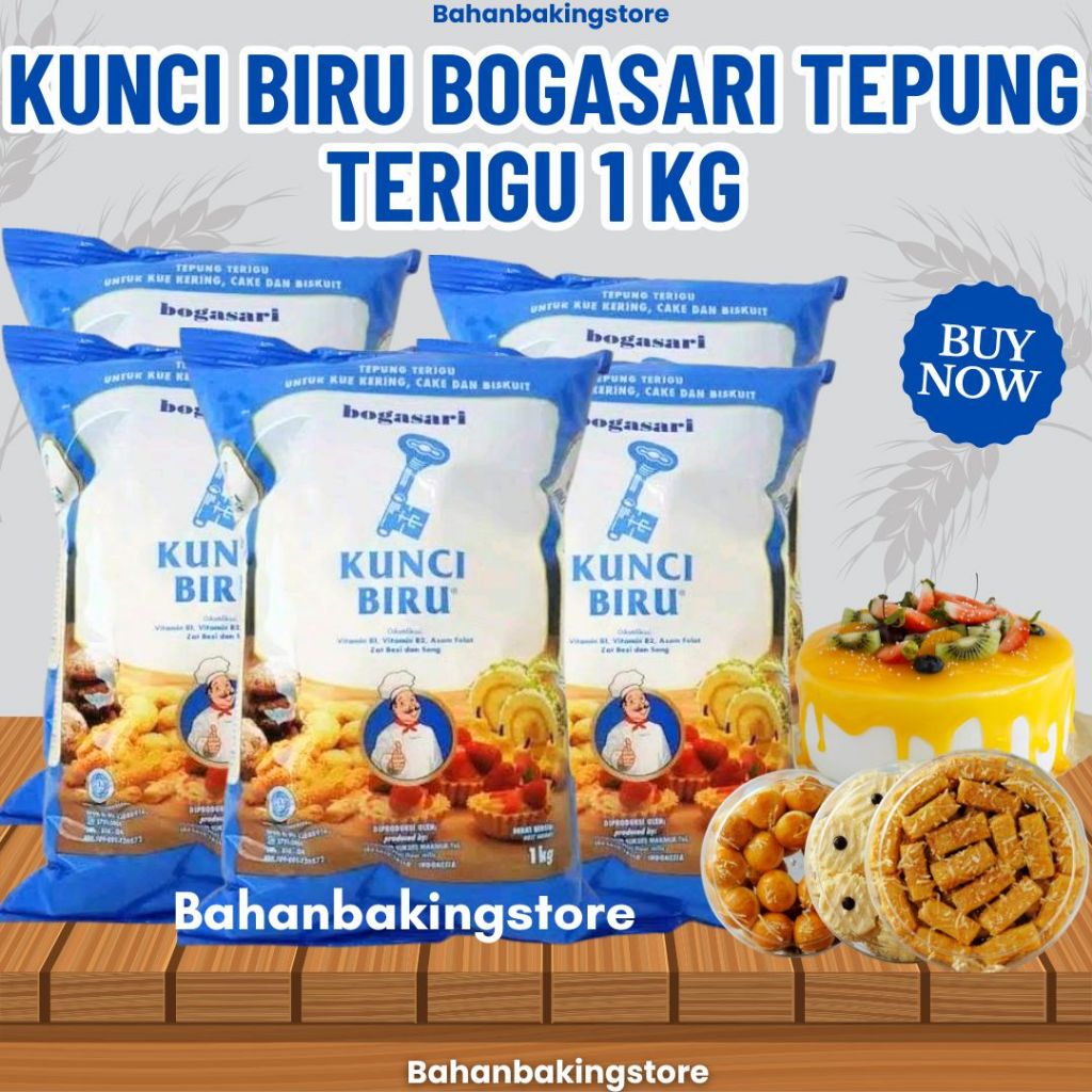 

Termurah Bogasari Kunci Biru 1Kg Tepung Terigu Rendah Protein 1 Karton Isi 12 Pcs | Tepung Terigu 1 Dus Untuk Kue Kering Biskuit Roti Dan Chiffon Cake 1Kg