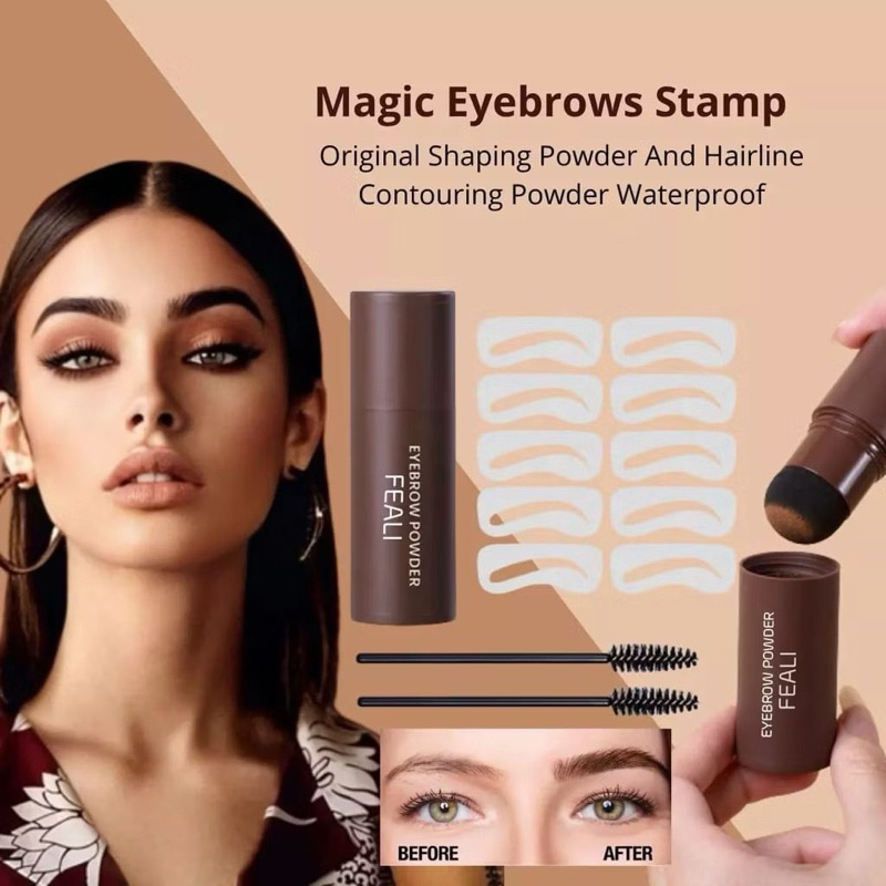 FEALI Eyebrow Powder Cetakan Alis Instan / Eyebrow Stamp / Alis Stempel Alis / Waterproof  dan dapat