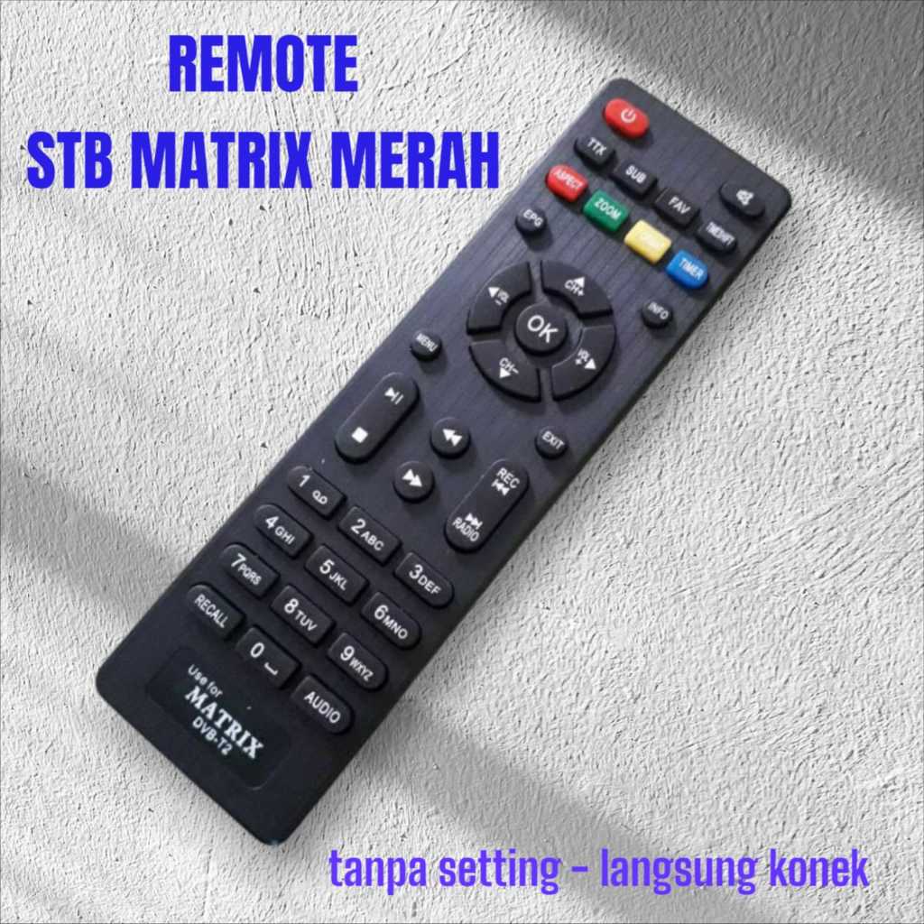 IPALING LARISI- REMOTE REMOT MATRIX SET TOP BOX STB APPLE MERAH RECEIVER DVB-T2 MATRIX APLE HD MERAH