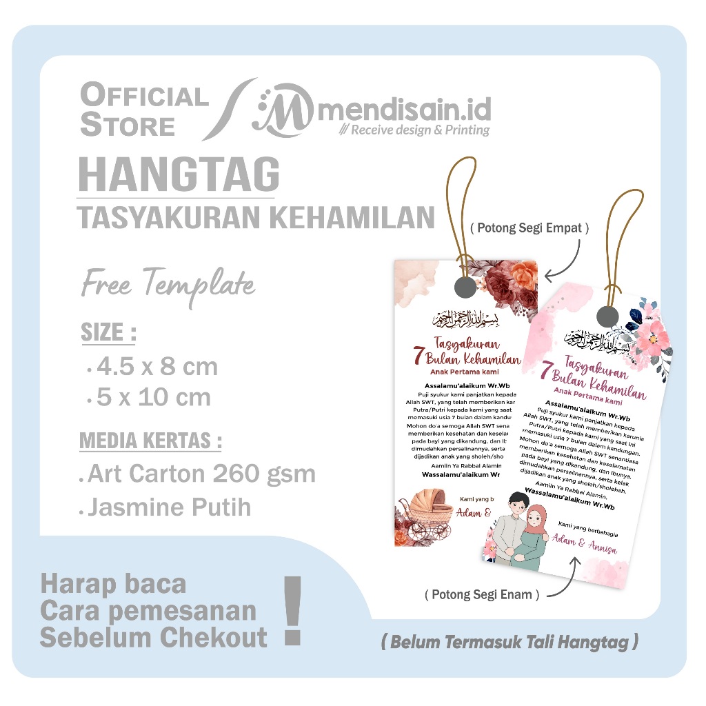 

Hangtag Tasyakuran Kehamilan - Tag 7 bulanan kehamilan - Hangtag 4 bulanan kehamilan
