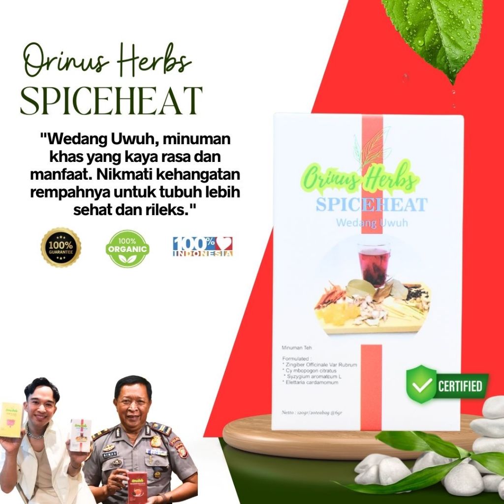 

ORINUS HERBS Spiceheat | Wedang Uwuh | Tea Drink | Herbal Tea | Minuman Teh Herbal | 20 Tea Bags
