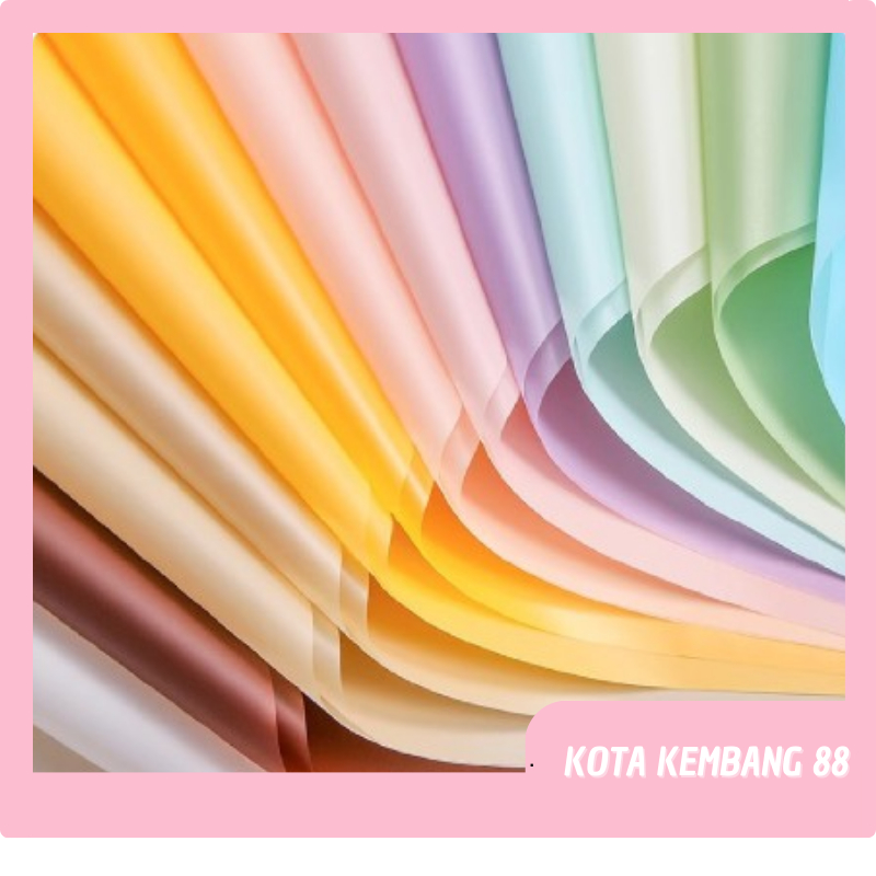 

20 LEMBAR Flower Wrapping Full Color Kertas Buket Polos Solid Opp Cellophane Hand Bouquet Florist Ecer KB02