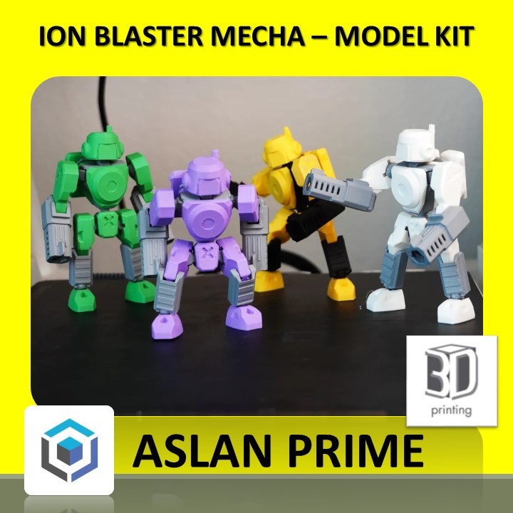 ION BLASTER MECHA MODEL KIT POSEABLE JOINTED ACTION FIGURE 3D Print Robot Robo Mech Mainan Toy Toys 