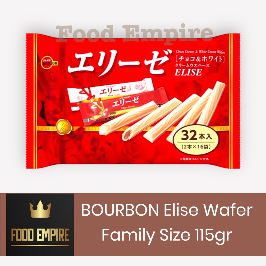 

BOURBON Elise Family Size 115 gr | Choco & White Cream Wafer Jepang