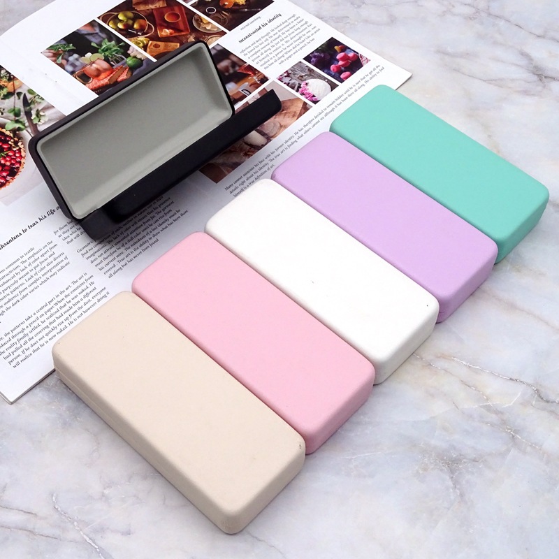 Kotak Kacamata Portabel polos Kotak Besi Tahan Tekanan Logam Box Kacamata aesthetic