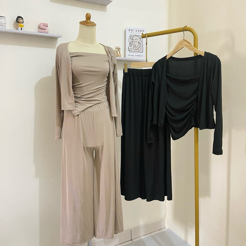 Set Wanita One Set Korean Style Casual Basic Stretch