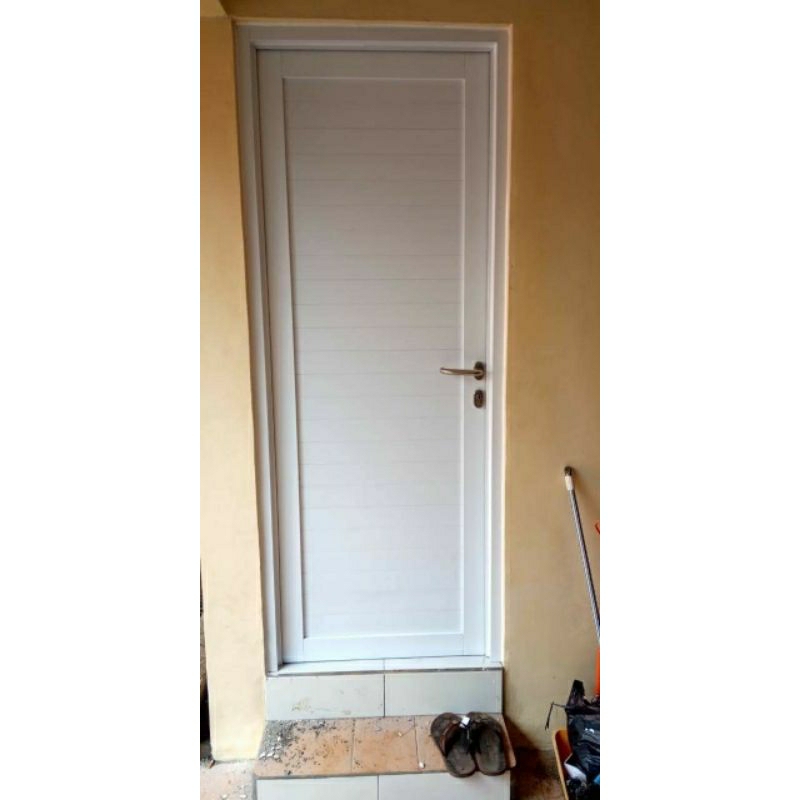 pintu single ful alumunium uk T210xL90 kusen 3inci free palet kayu