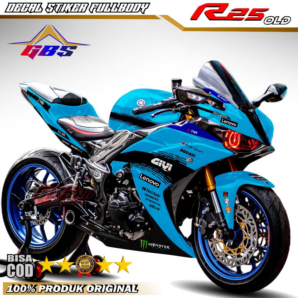Decal R25 OLD Stiker Decal Motor r25 old Sticker Yamaha R25 Old Fullbody