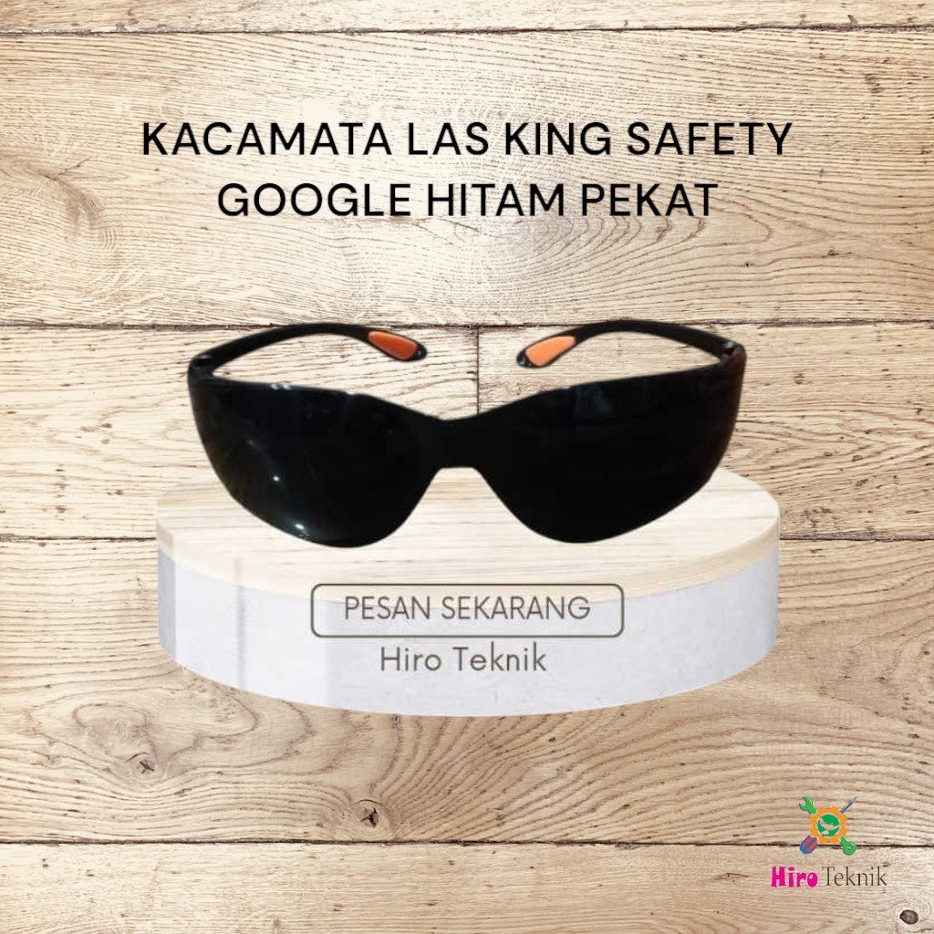 KACAMATA LAS KING SAFETY GOOGLE HITAM PEKAT/KACAMATA LAS HITAM/KACAMATA LAS