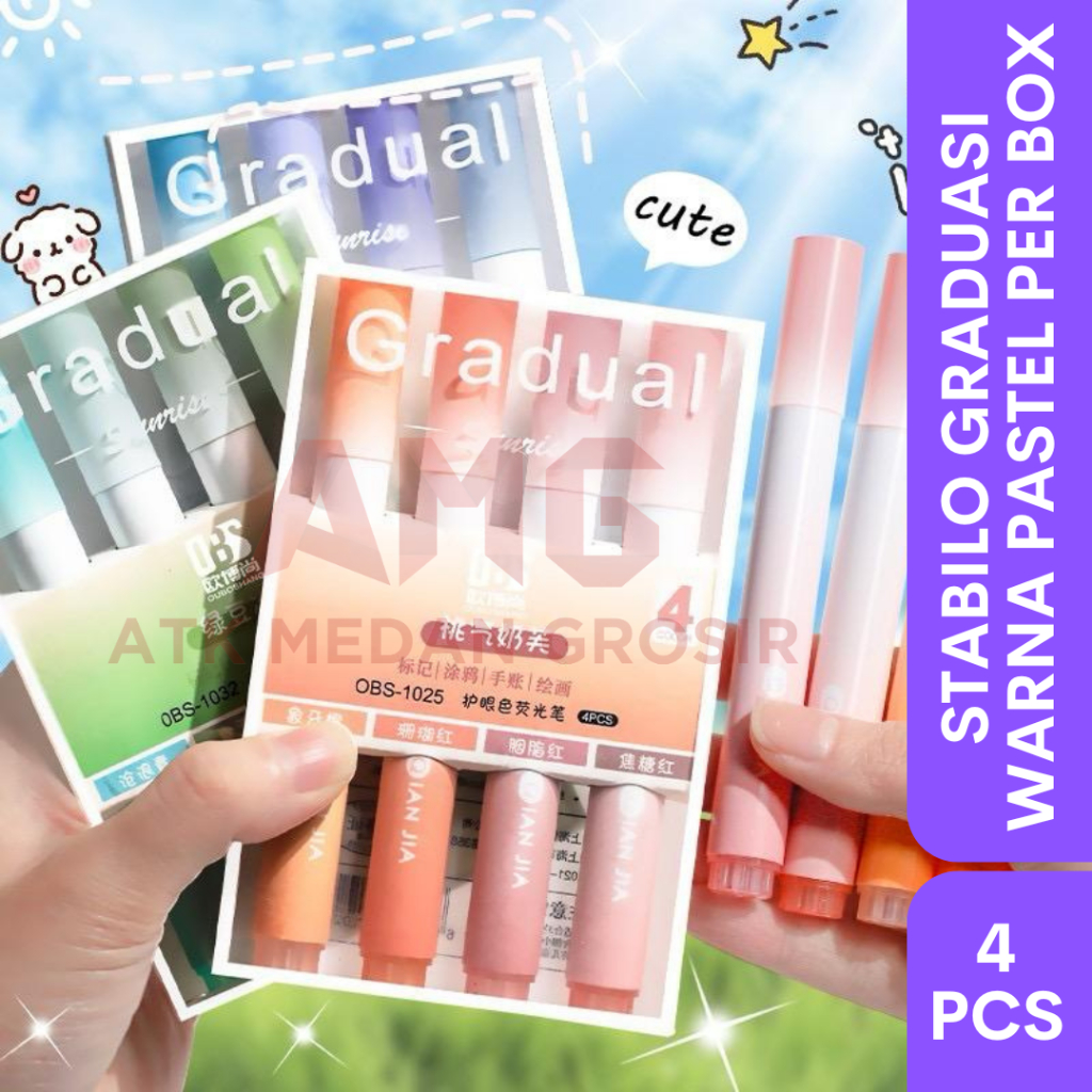 

STABILO HIGHLIGHTER 4 IN 1 GRADUASI WARNA SOFT PASTEL