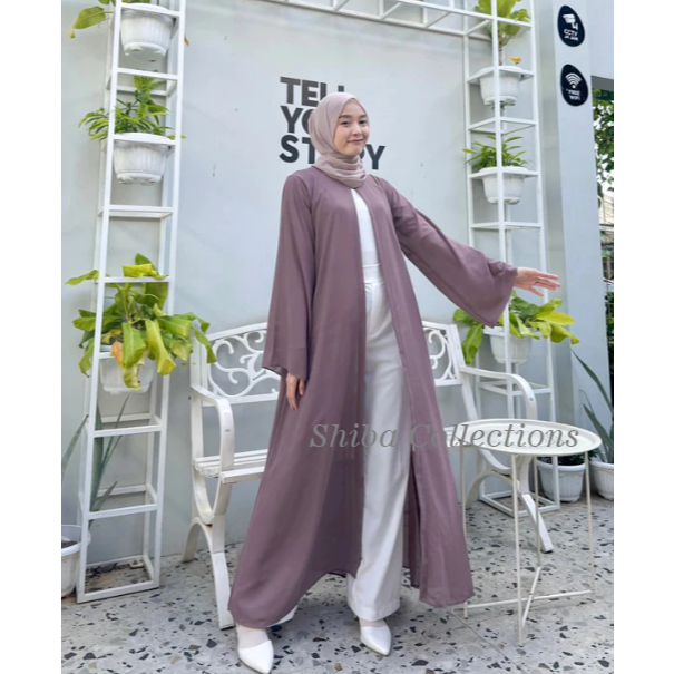 Arwa abaya Aisha turky basic outer ceruty polos premium(OUTER SAJA) | Gamis Outer | Long Cardigan | 