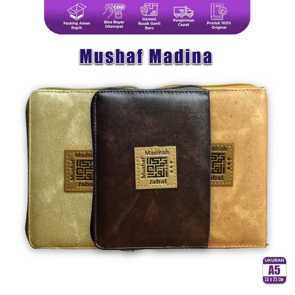 Alquran Terjemah dan Tafsir Madinah A6 Resleting - Penerbit Jabal, Mushaf Utsmani Kecil Tajwid