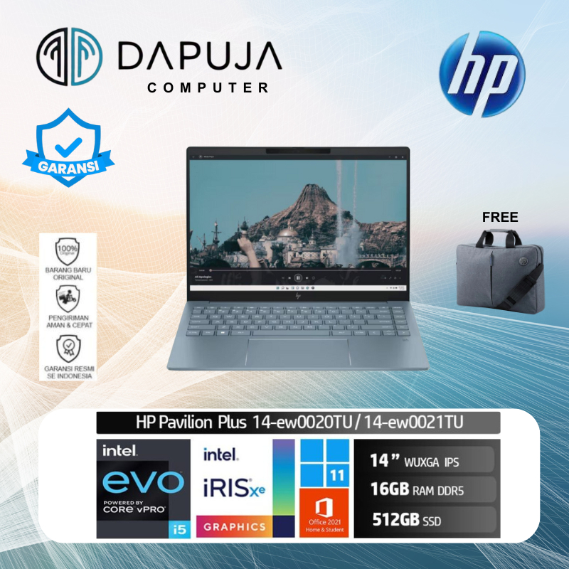 NB HP Pav i5-1335U Memori 16GB HDD 512GB 14-ew0020TU Silver / 14-ew0021TU Blue i5-1335U