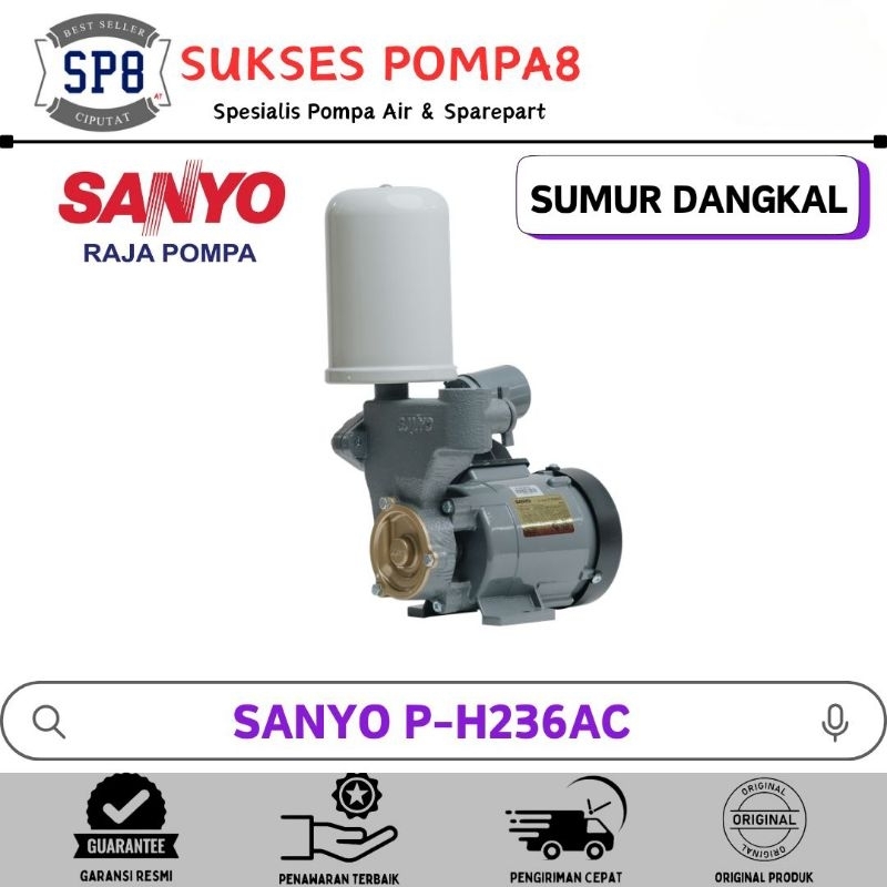 Pompa Air SANYO P-H236AC Otomatis / Pompa Air Sumur Dangkal