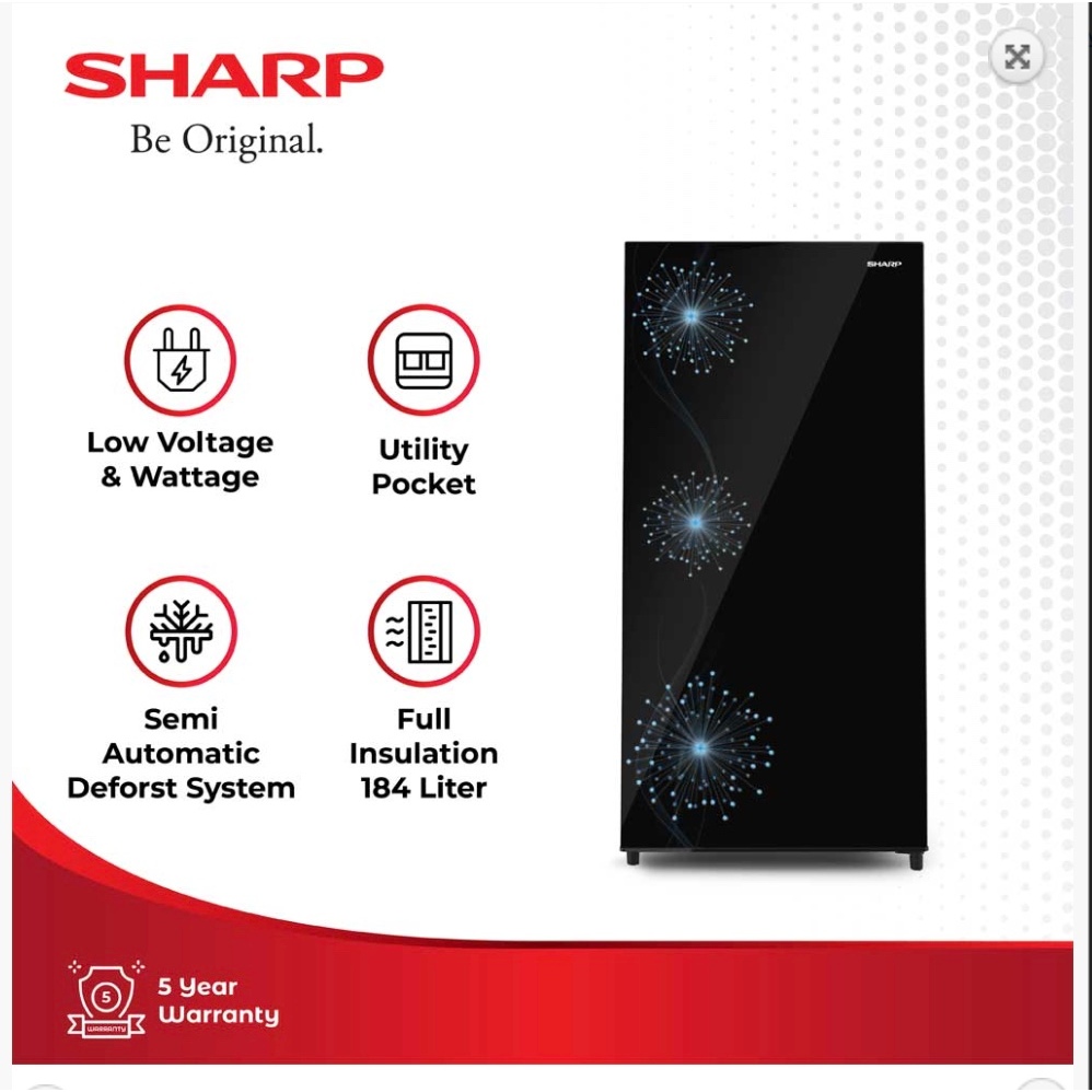SHARP KULKAS 1 PINTU 1 DOOR REFRIGERATOR SJX197MG DANDELION SERIES