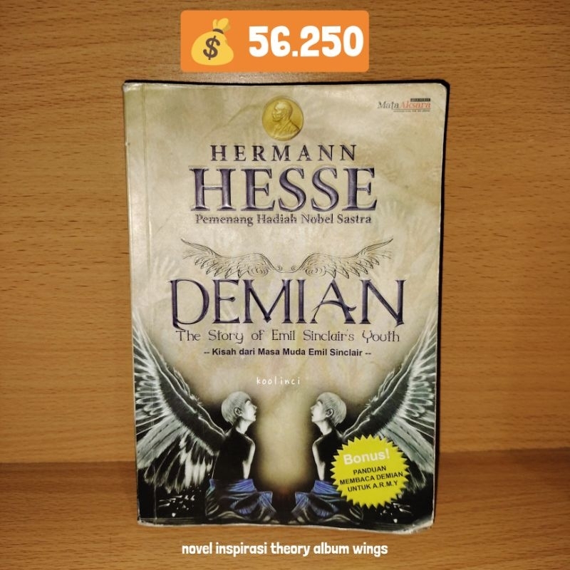 [PRELOVED] NOVEL DEMIAN - HERMAN HESSE BAHASA INDONESIA | BUKU NOVEL INSPIRASI BTS WINGS ALBUM