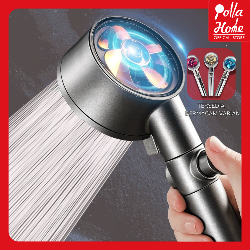 Ollahom Kepala Shower Mandi Hitam Premium Kepala Kran Turbo Fan Shower Mandi