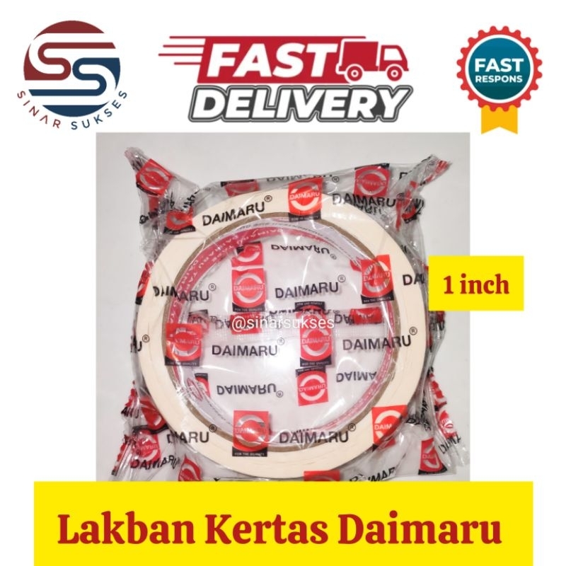 

Lakban Kertas Daimaru Masking Tape 1inch 24 mm Original