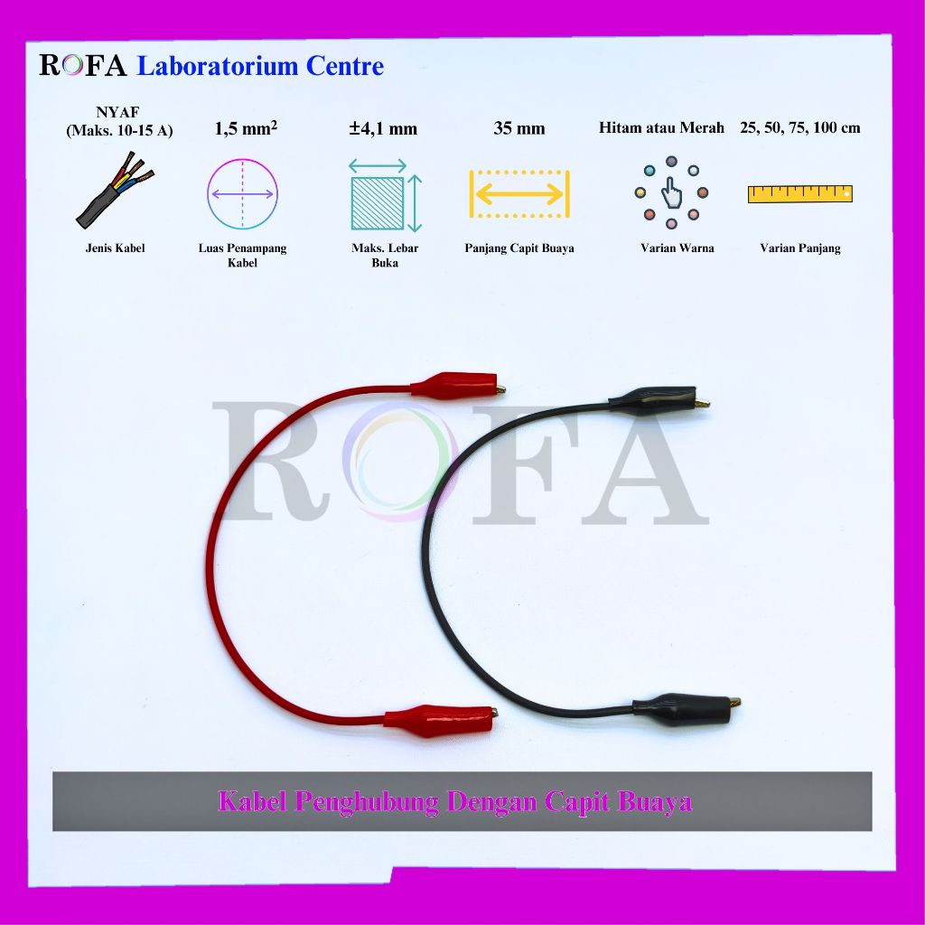 Kabel Jepit Buaya / Capit Buaya / Penghubung / Kabel DC / Kabel Jumper