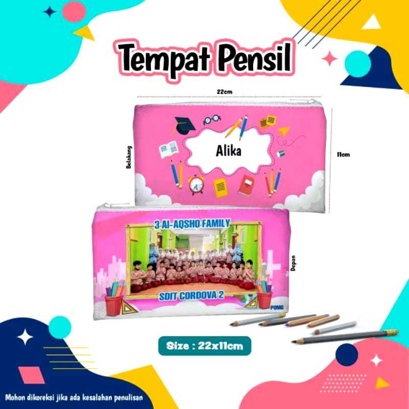 

Tempat Pensil Costum Gambar [Free Design] Bahan Kulit Sintetis Souvenir Wisuda Hadiah Kenaikan Kelas