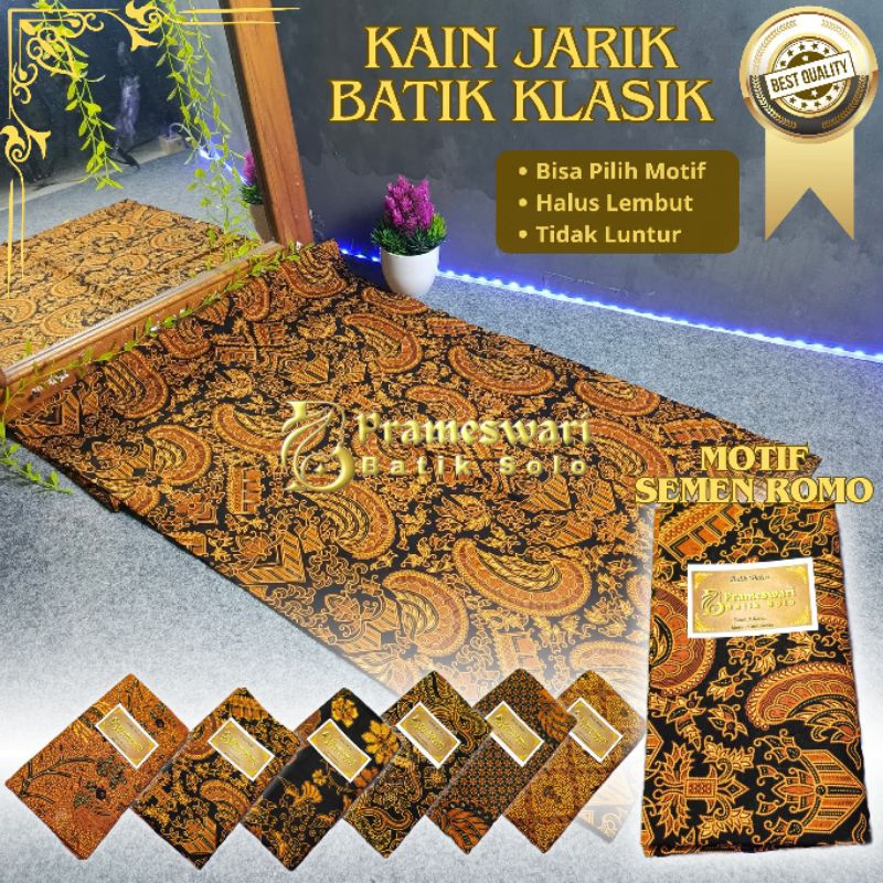 Kain Batik Jarik Motif SEMEN ROMO Klasik Sewek Katun Halus Asli Solo