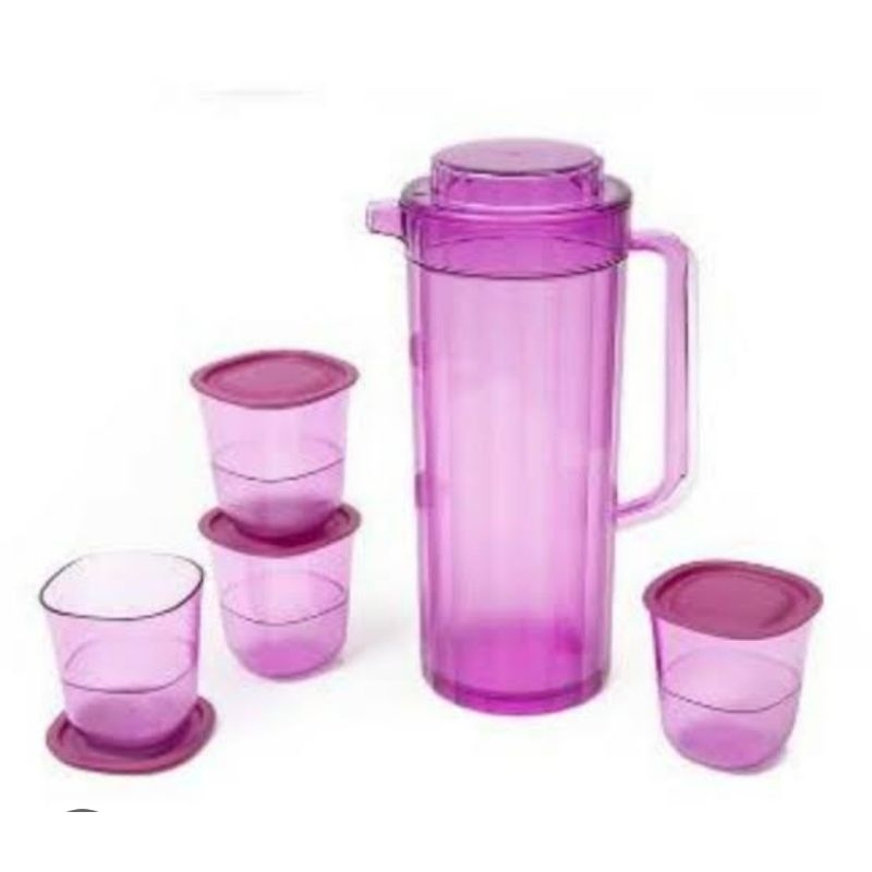 Crystal low glass/teko2L ungu tupperware