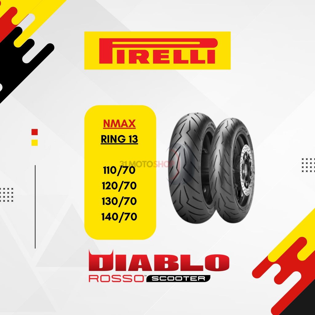 Ban Motor Tubeless Pirelli Diablo Rosso Scooter Ring 13 120/70 130/70 140/70 Nmax