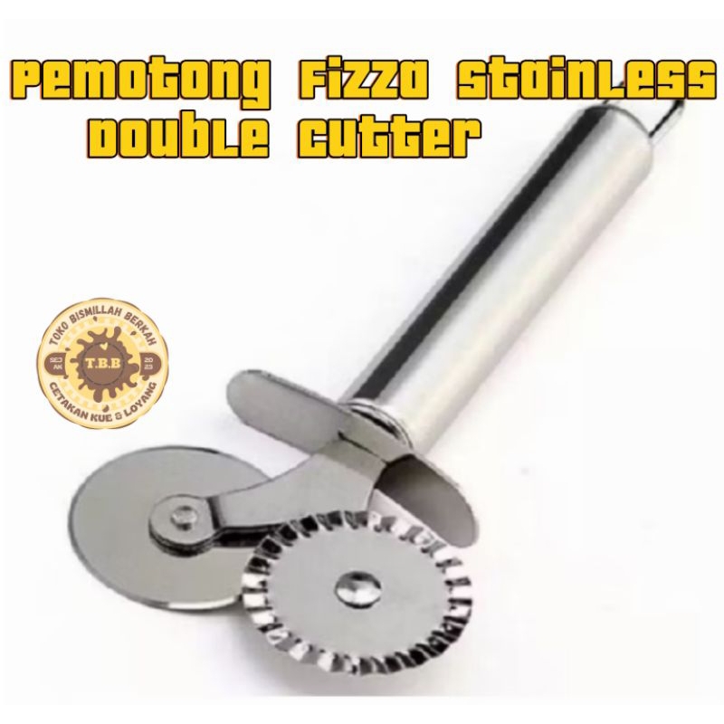 

Pemotong Fizza Stainless Double Cutter / Pisau nya Fizza Stainless