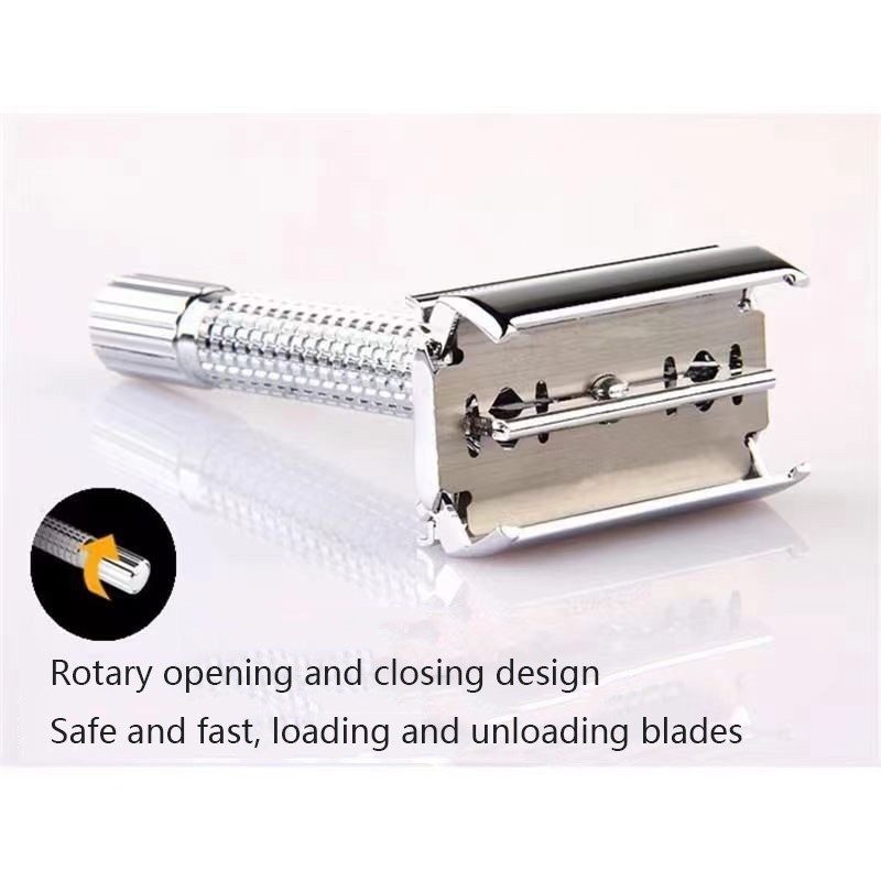 Alat Cukur Manual Stainless Cukur Manual Gagang Cukur Jenggot Alat Cukur Besi Jadul Safety Razor