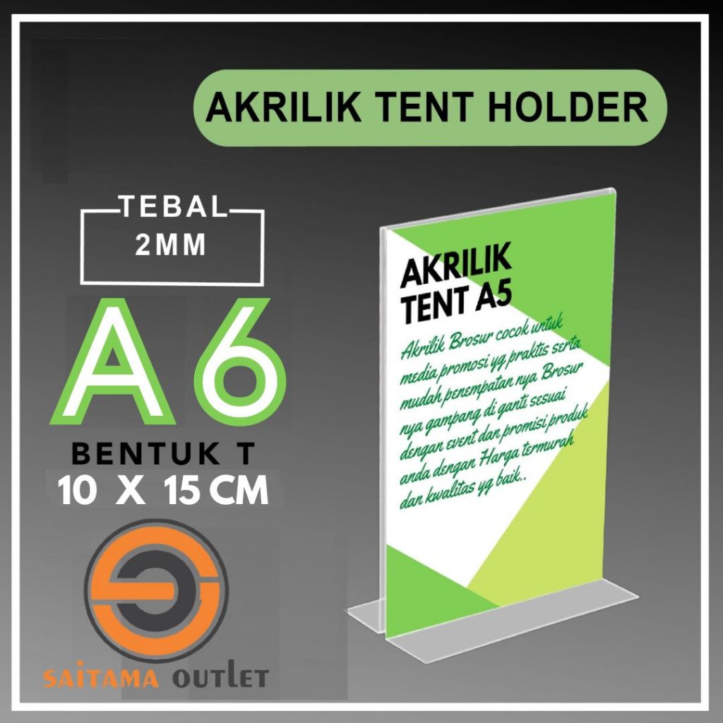 

Tempat brosur Akrilik A6/ Tent card Akrilik / Tent holder Akrilik /Akrilik QRist barcode