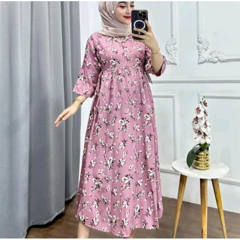 GAMIS JUMBO LD 120 KEKINIAN KAIN RAYON HALUS PREMIUM LENGAN 3/4