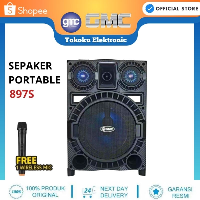 Speaker GMC 897S Aktif Portable 8 inch Bluetooth Meeting Pengeras Suara Salon aktif