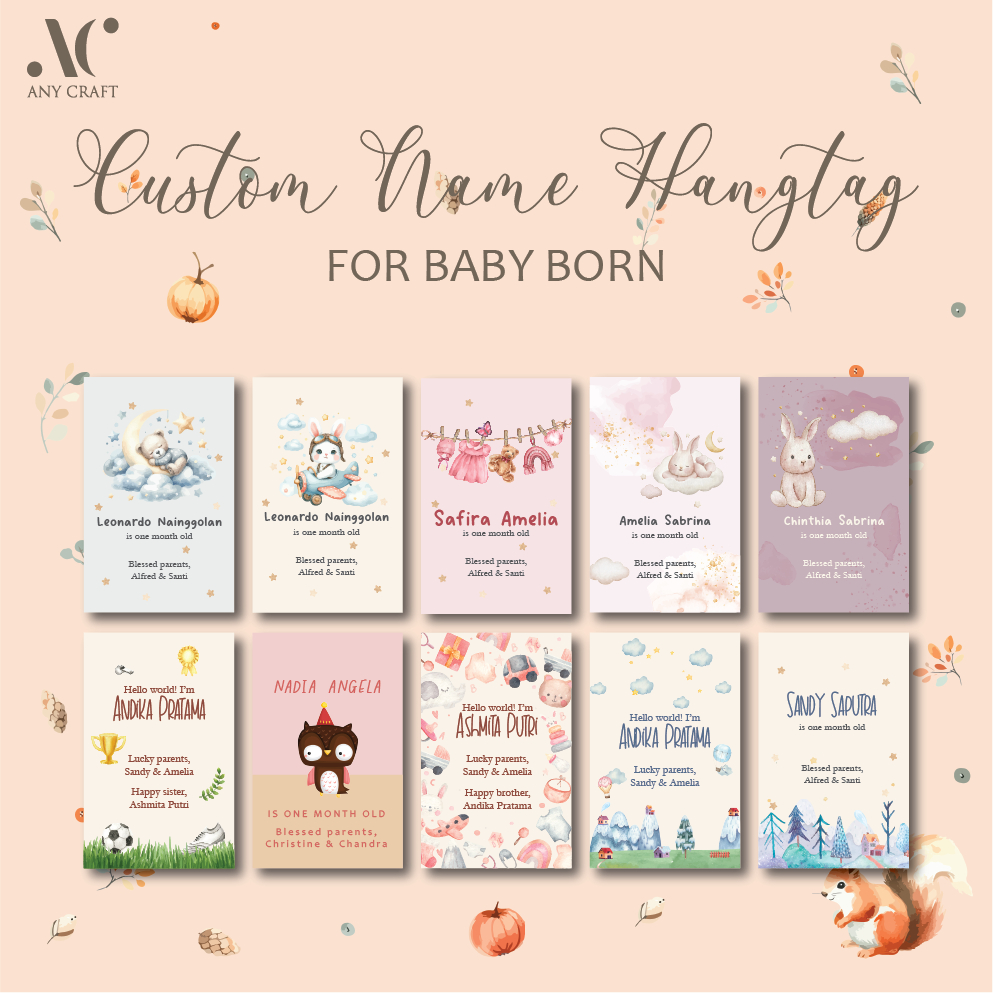 

kartu tag lahiran bayi custom nama dan tanggal hangtag lahiran bayi lucu label lahiran bayi unik