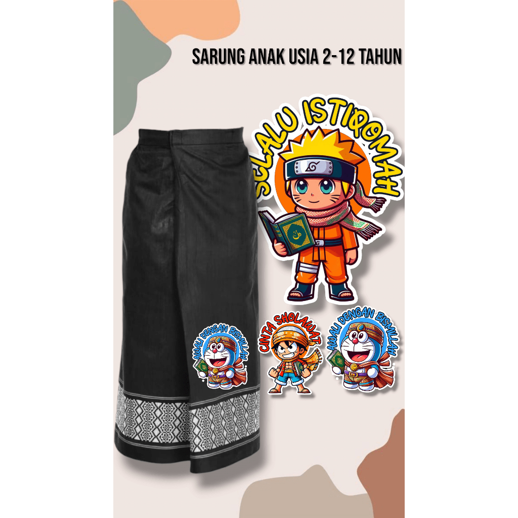 Sarung Instan Anak Laki Laki Bergambar Naruto Anime Dan KartunJepang Keren Sarung Celana Model Rok