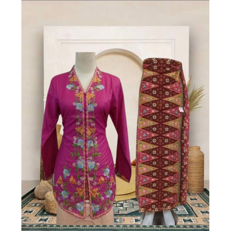 SETELAN KEBAYA ENCIM WARNA BORDIR // KEBAYA KARTINI // KEBAYA ENCIM TERLARIS // KEBAYA ENCIM
