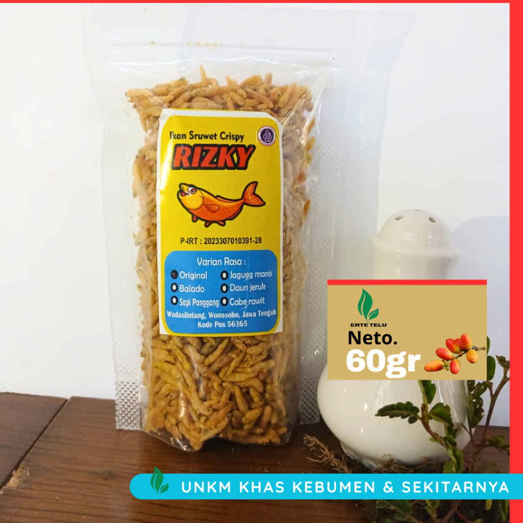 

Ikan sruwet crispy baby fish crispy teri crispy cemilan krispi lauk seafood SRUWET WONOSOBO 60gr