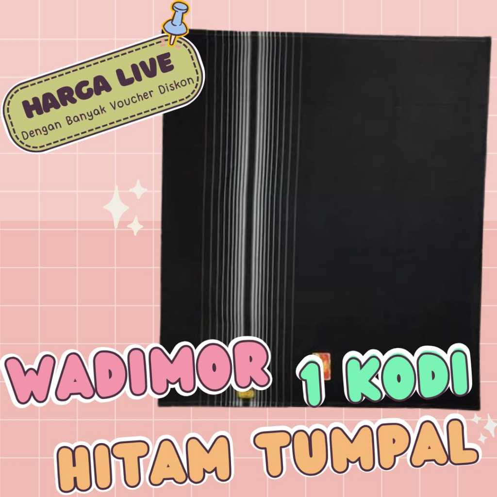 |HARGA LIVE| Sarung Wadimor Hitam Tumpal 1 KODI / Sarung Dewasa / Sarung Grosir Ecer
