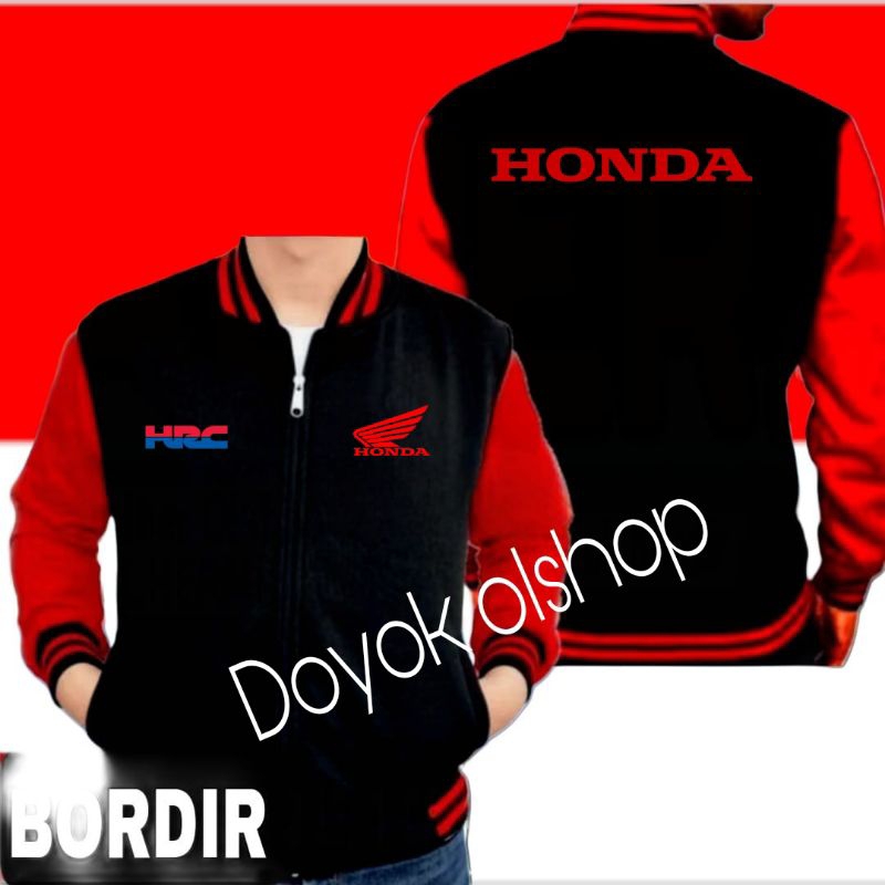 jaket baseball Honda hrc seragam Honda hrc baju Honda hrc jaket versity Honda hrc seragam kerja Hond