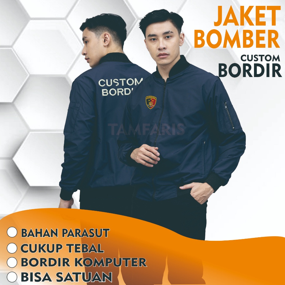 Keluaran Terbaru JAKET BOMBER CUSTOM BORDIR SATUAN