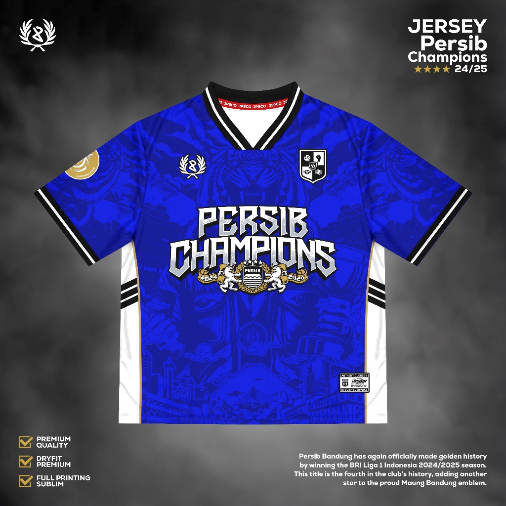 Kaos persib BAJU PERSIB JUARA flower city casual taped Jersey persib vintge / jersey persib juara