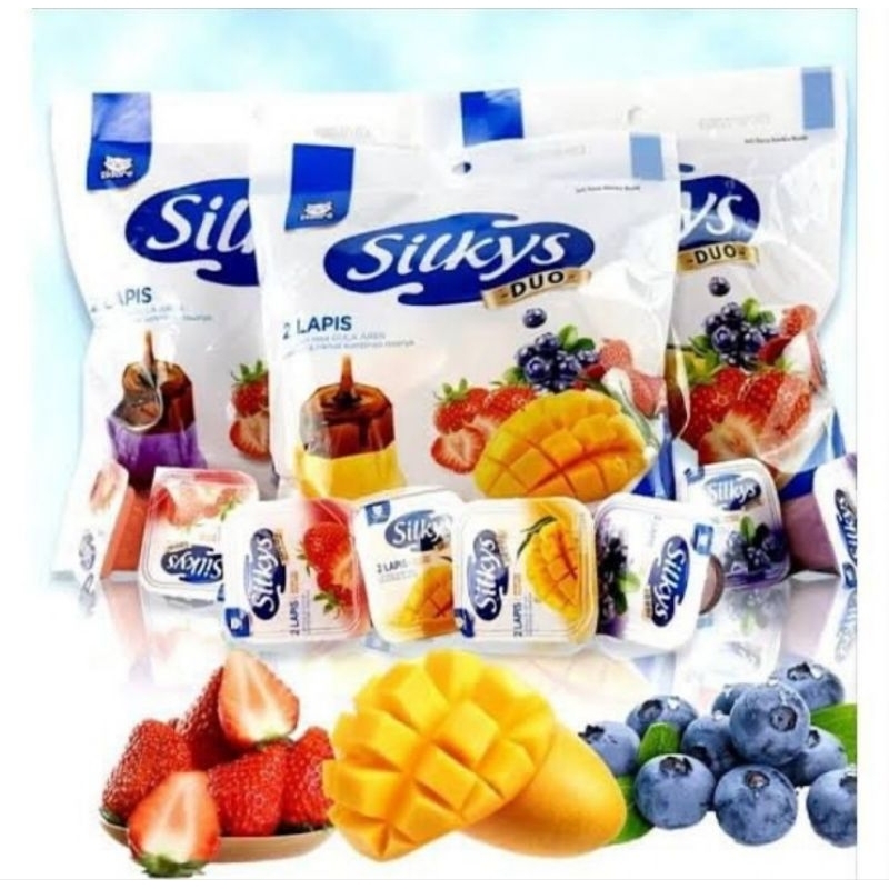 

Silkys puding duo pack isi 10pcs Rasa Anggur/Stroberi/Mangga