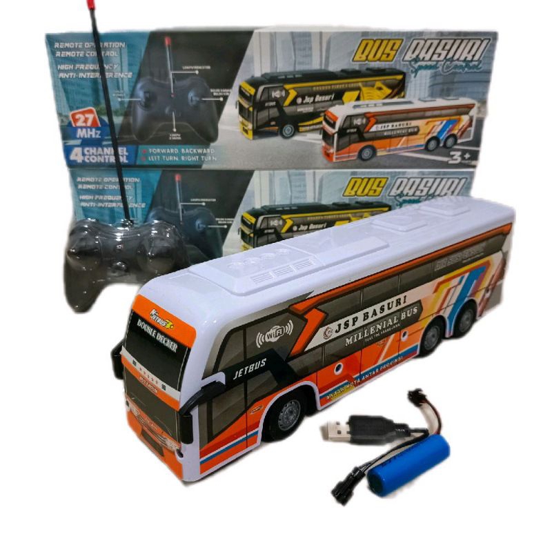 HOT SALE MAINAN RC BUS BASURI TELOLET BUS ROSALIA INDAH PO HARYANTO BATERAI CHARGING / MAINAN BUS