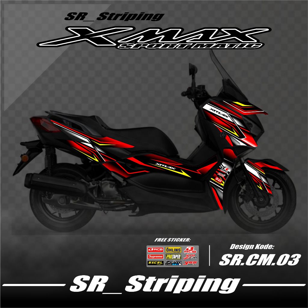 Striping Xmax / Stiker Xmax / Variasi Xmax / Sticker Setiker Stiker List Variasi Motor Yamaha Xmax S