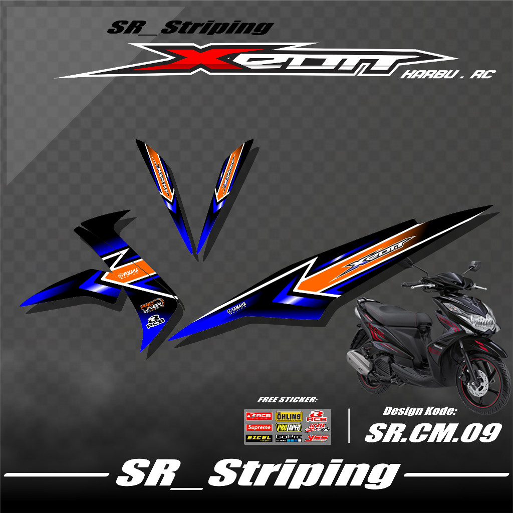 Sticker Striping XEON KARBU/RC / Variasi XEON KARBU / XEON KARBU / Stiker XEON KARBU/RC / Striping M